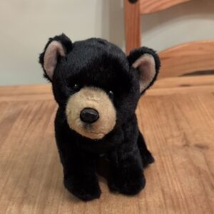 Nat & Jules Crawling Pose Black Bear Plushie, Approximately 12" Long
